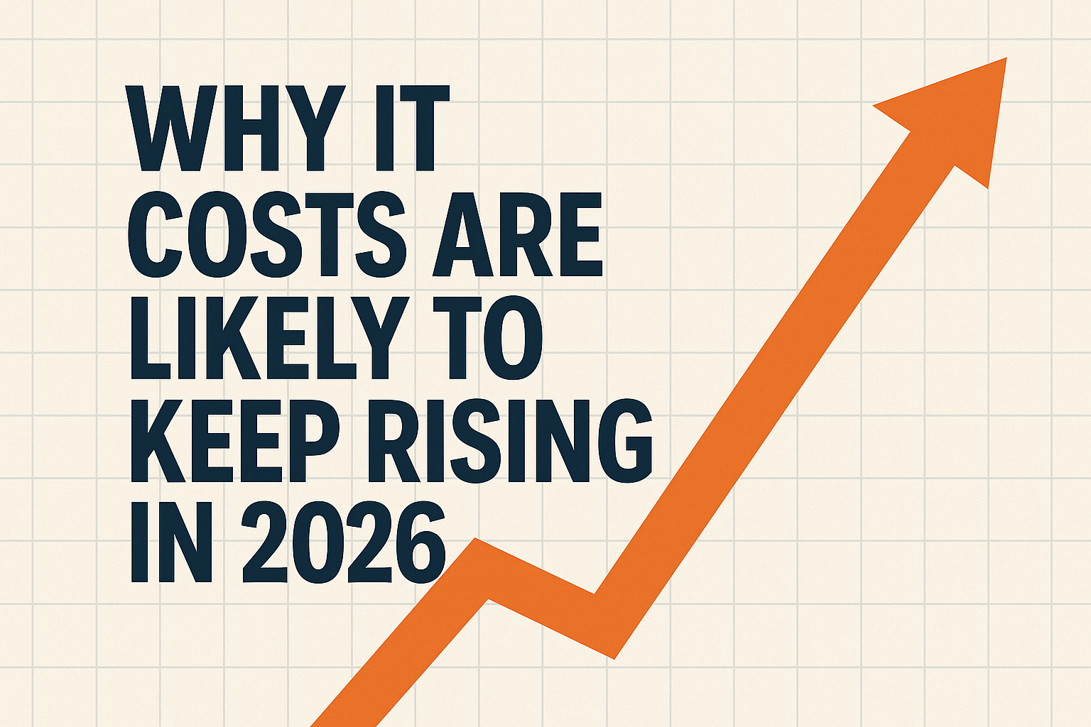 Upward trend illustrating rising IT and managed service costs projected for 2026